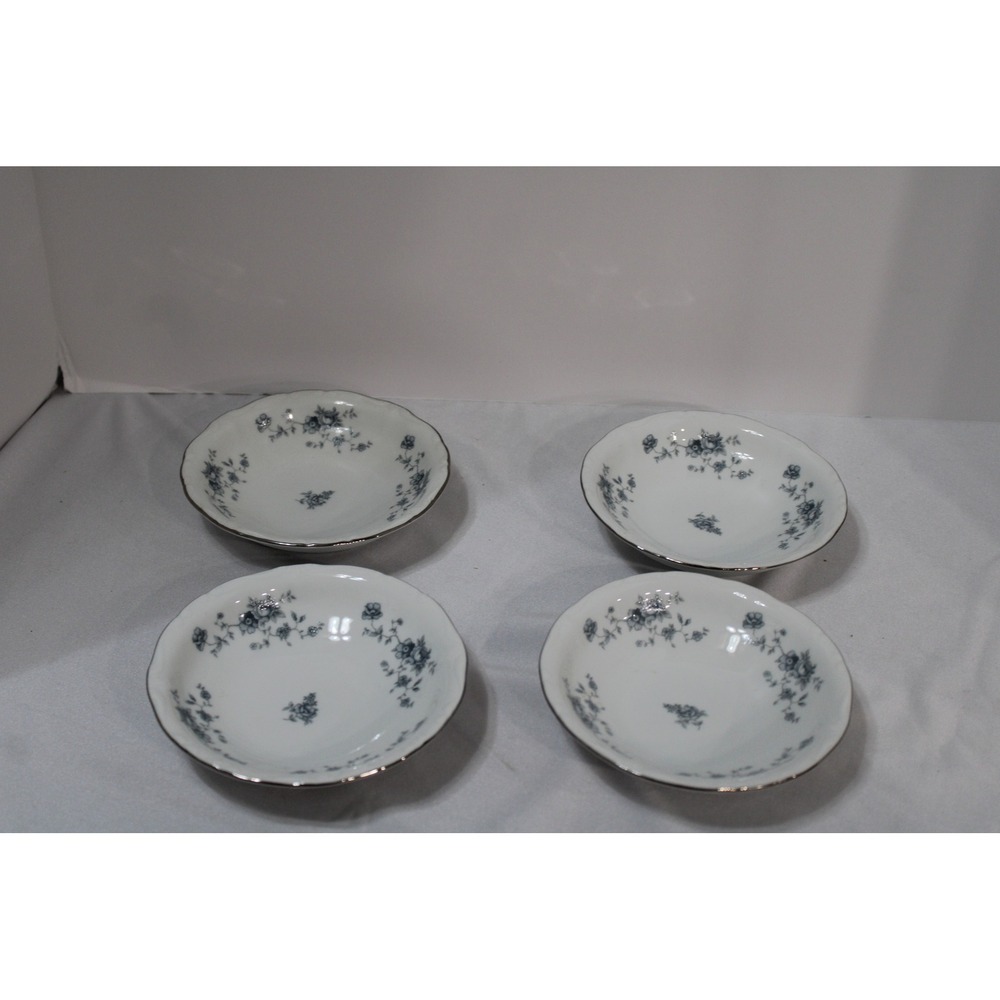 Johann Haviland Blue Garland Salad Bowls Set of 4 Bavaria Germany 5 Inch